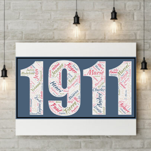 Affiche Prénoms Année 1911