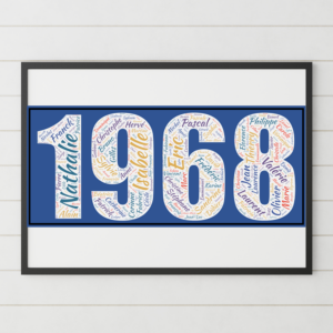 Affiche Prénoms Année 1968