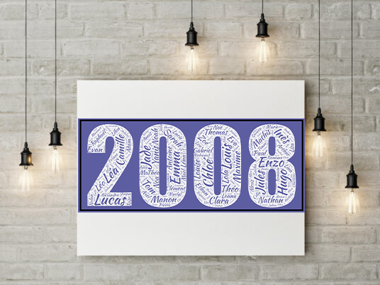 Affiche Prénoms Année 2008 - v1