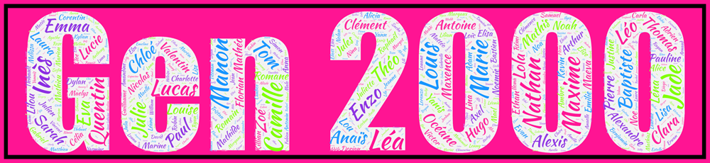 Affiche Prénoms Décennie 2000 - Gen 2000 v3