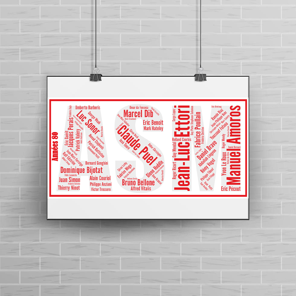 Affiche AS Monaco - ASM - Années 80