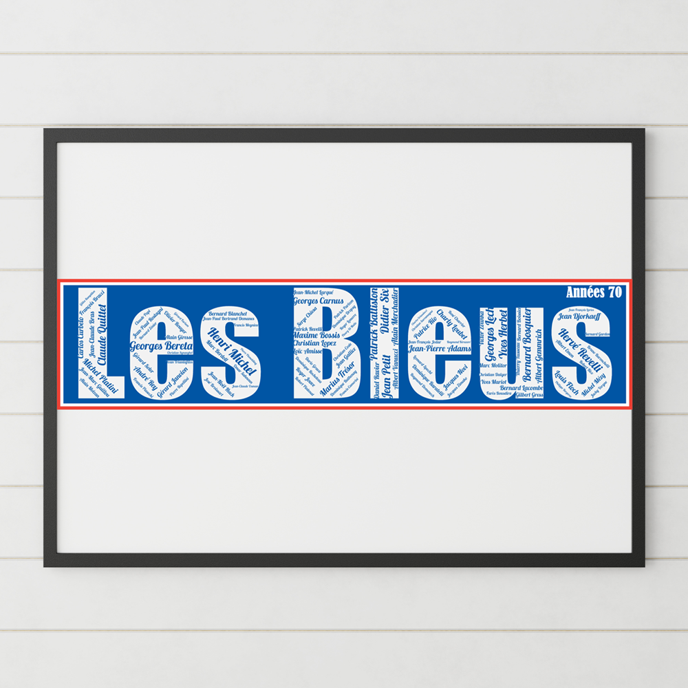 Affiche Equipe de France Football Années 70 - Les Bleus
