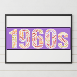 Affiche Prénoms Décennie 1960 - 1960s